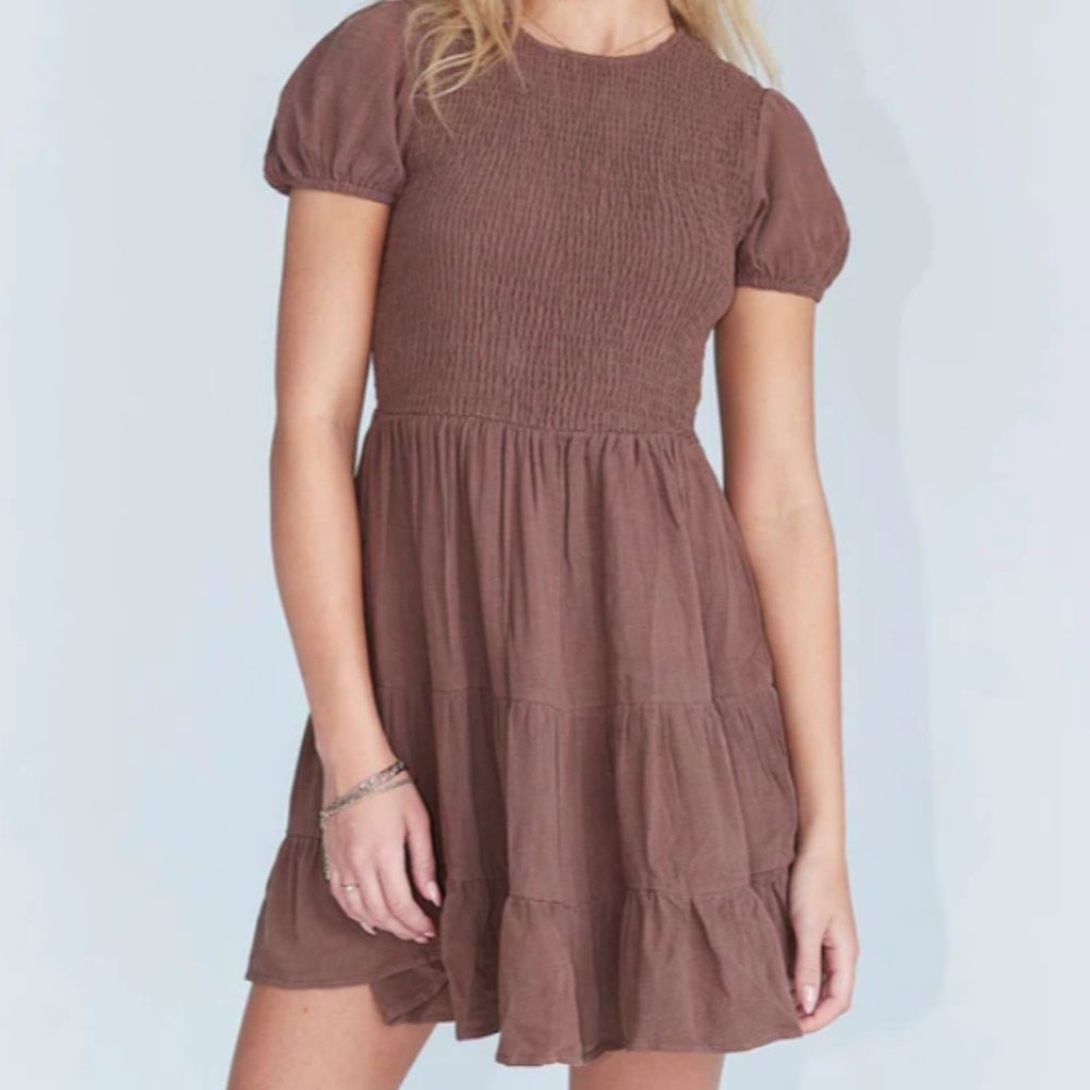 Princess Polly BEACHSIDE MINI DRESS BROWN